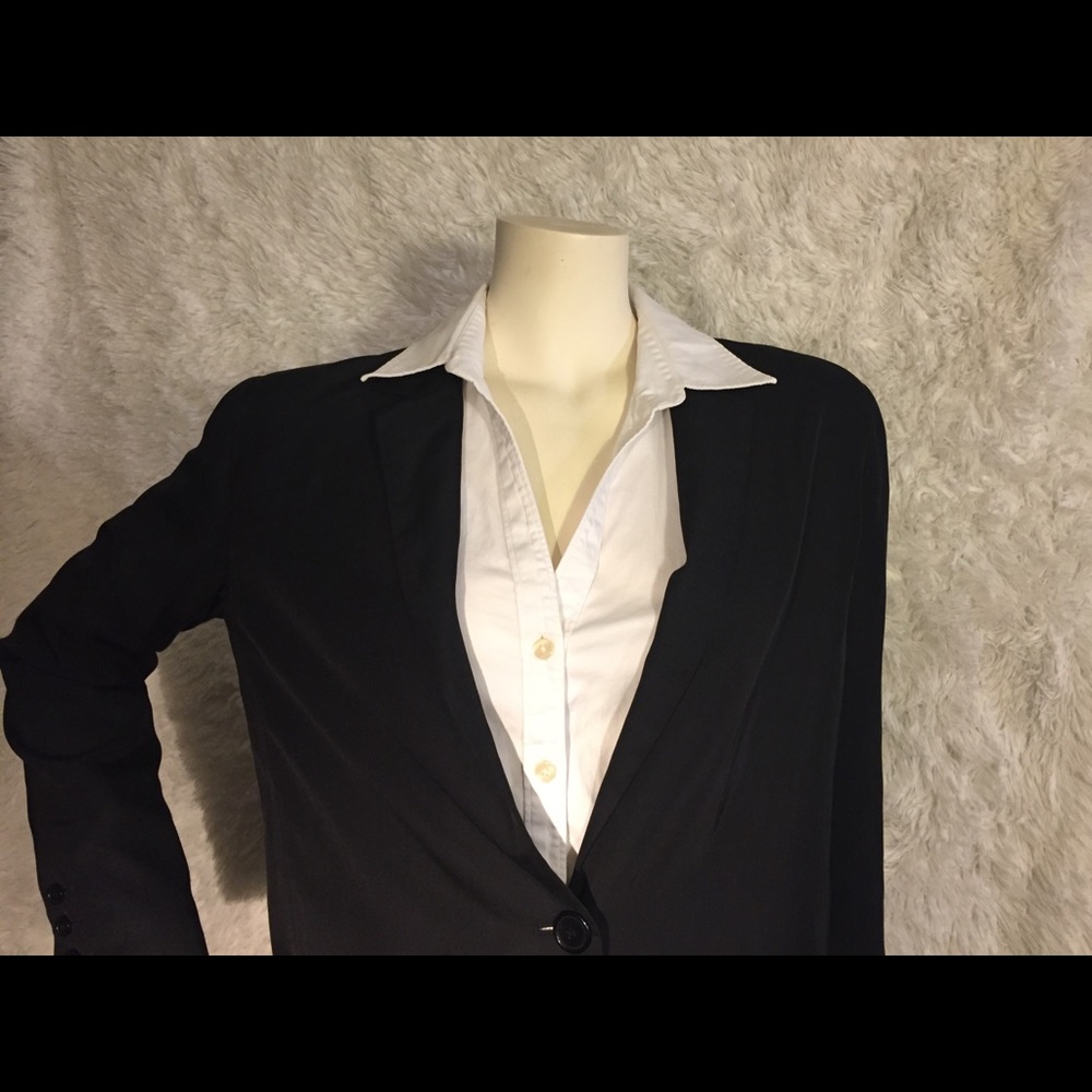 APIECE APART SILK BLACK BLAZER JACKET • SZ 8